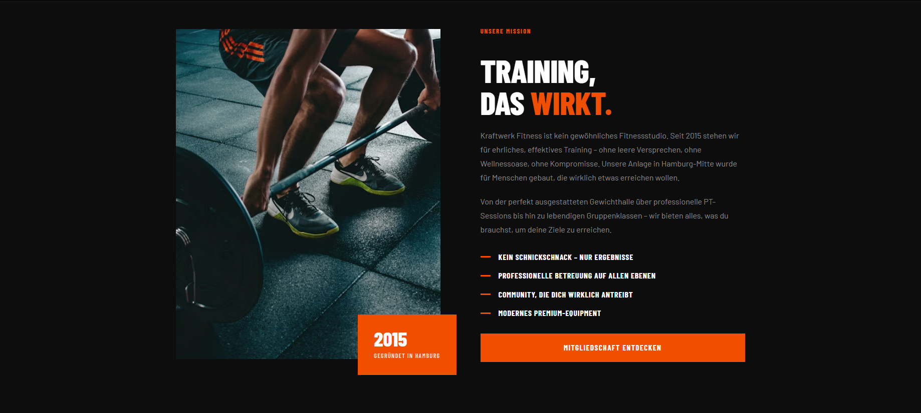 Kraftwerk Fitness — Innenseite
