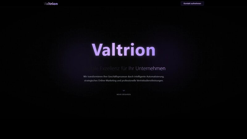 Valtrion Website - Digitale Exzellenz Plattform